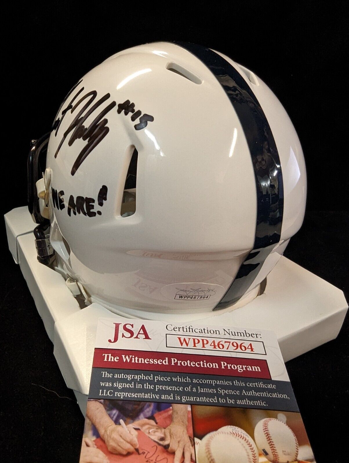 MVP Authentics Penn State Autographed Signed Inscribed Grant Haley Speed Mini Helmet Jsa Coa 117 sports jersey framing , jersey framing