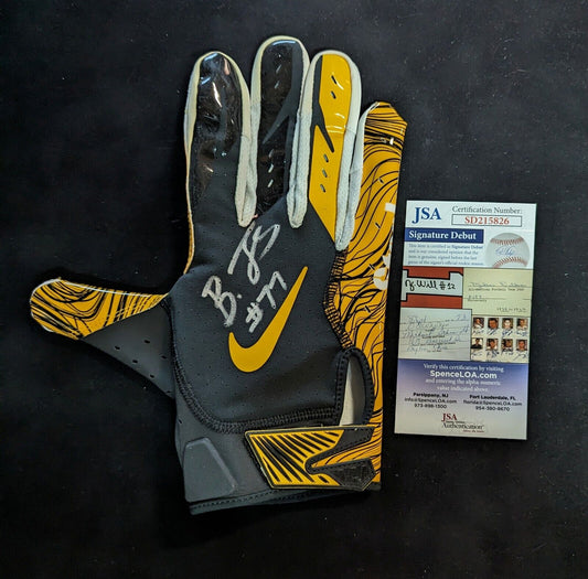 MVP Authentics Pittsburgh Steelers Broderick Jones Signed Glove Jsa Coa 85.50 sports jersey framing , jersey framing