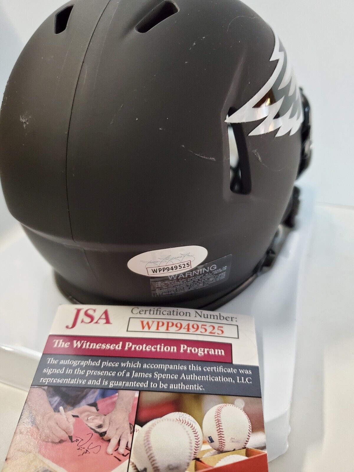 MVP Authentics Philadelphia Eagles Aj Brown Autographed Signed Eclipse Mini Helmet Jsa Coa 117 sports jersey framing , jersey framing