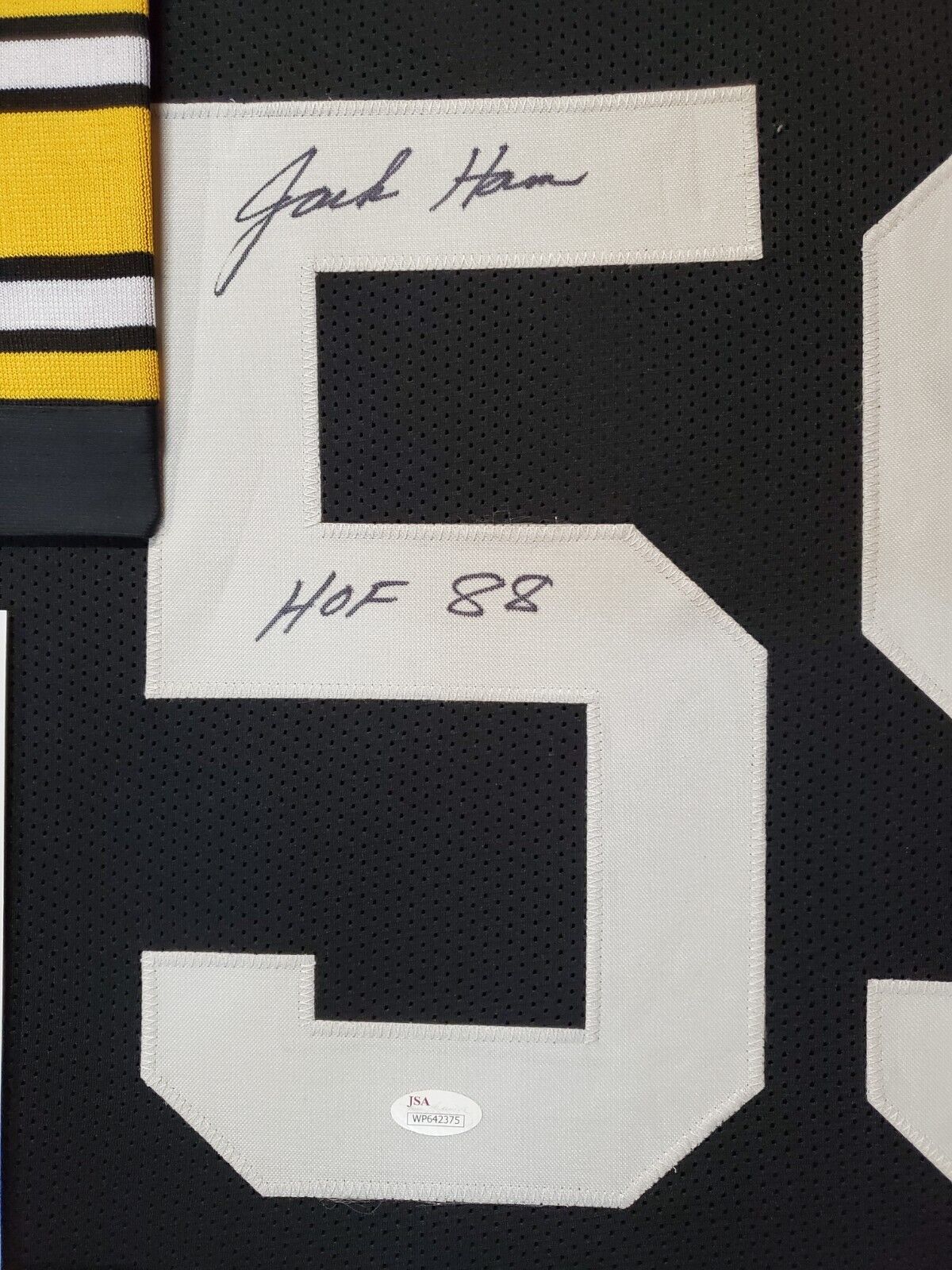 MVP Authentics Framed Pittsburgh Steelers Jack Ham Autographed Signed Inscribed Stat Jersey Jsa 450 sports jersey framing , jersey framing