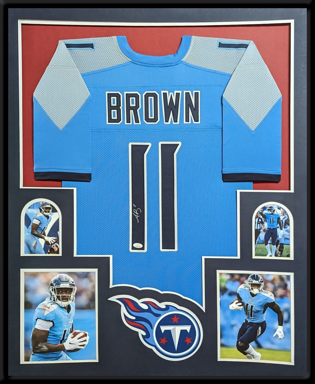 MVP Authentics Framed Tennessee Titans Aj Brown Autographed Signed Jersey Jsa Coa 360 sports jersey framing , jersey framing