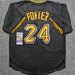 MVP Authentics Pittsburgh Steelers Joey Porter Jr Autographed Pirates Style Jersey Jsa Coa 117 sports jersey framing , jersey framing