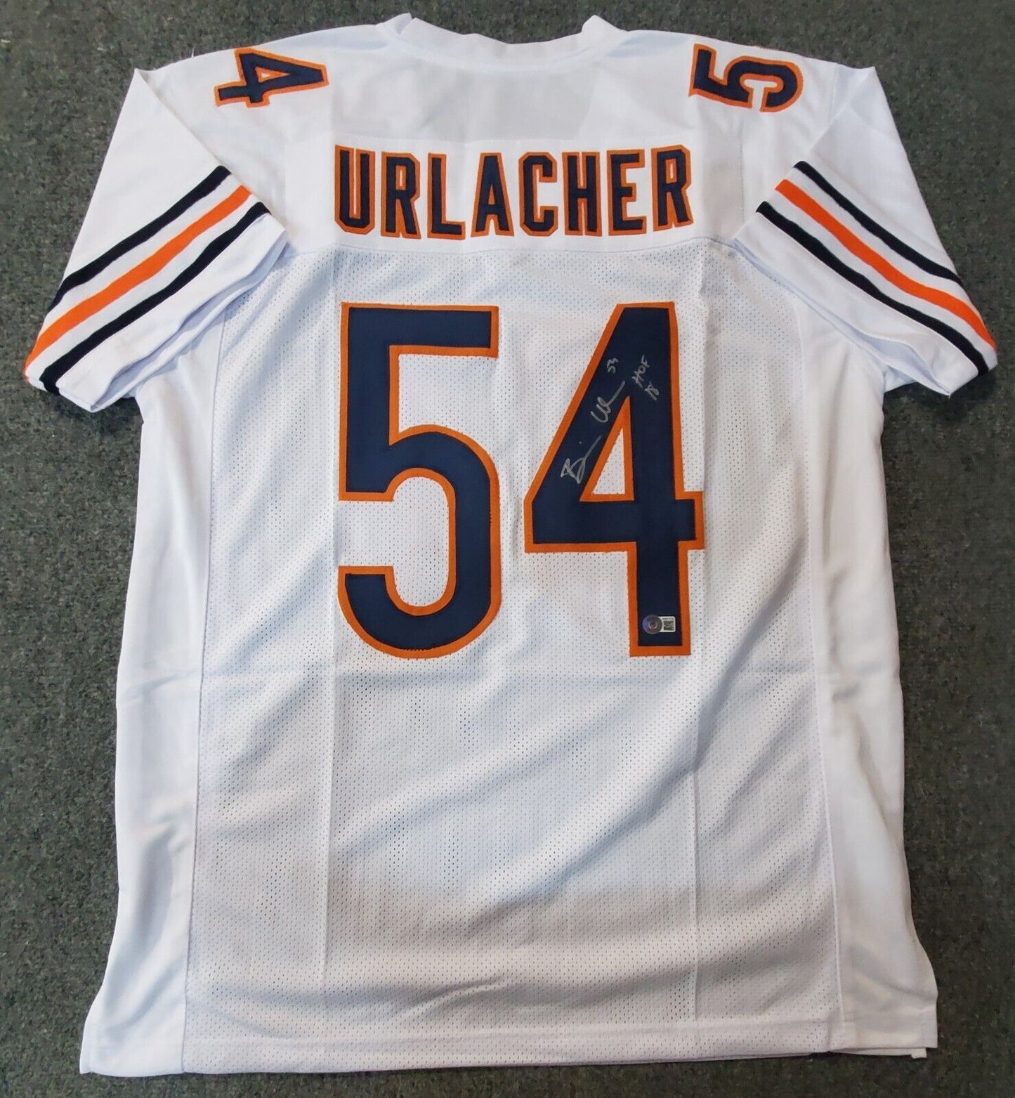 MVP Authentics Chicago Bears Brian Urlacher Autographed Signed Inscribed Jersey Beckett Holo 180 sports jersey framing , jersey framing