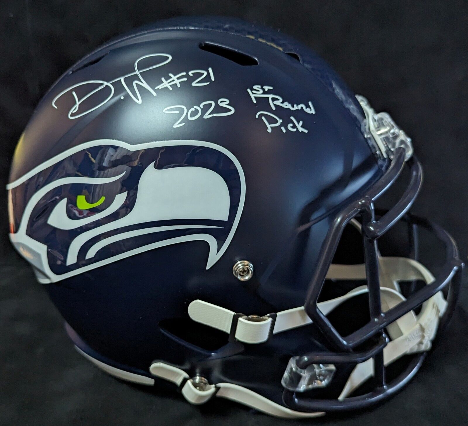 MVP Authentics Seattle Seahawks Devon Witherspoon Signed Full Size Speed Replica Helmet Bas 265.50 sports jersey framing , jersey framing