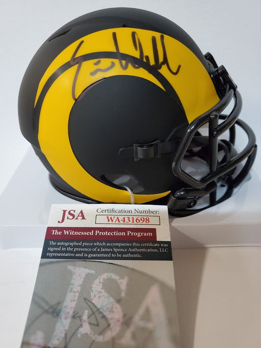 MVP Authentics Los Angeles Rams Eric Weddle Signed Eclipse Mini Helmet Jsa Coa 126 sports jersey framing , jersey framing