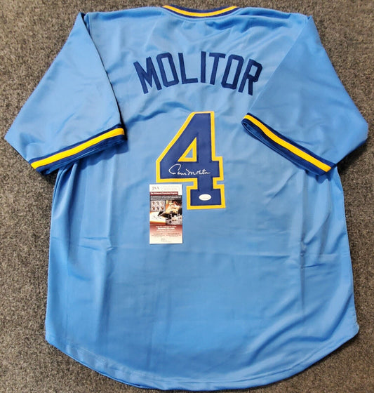 MVP Authentics Milwaukee Brewers Paul Molitor Autographed Signed Jersey Jsa Coa 157.50 sports jersey framing , jersey framing