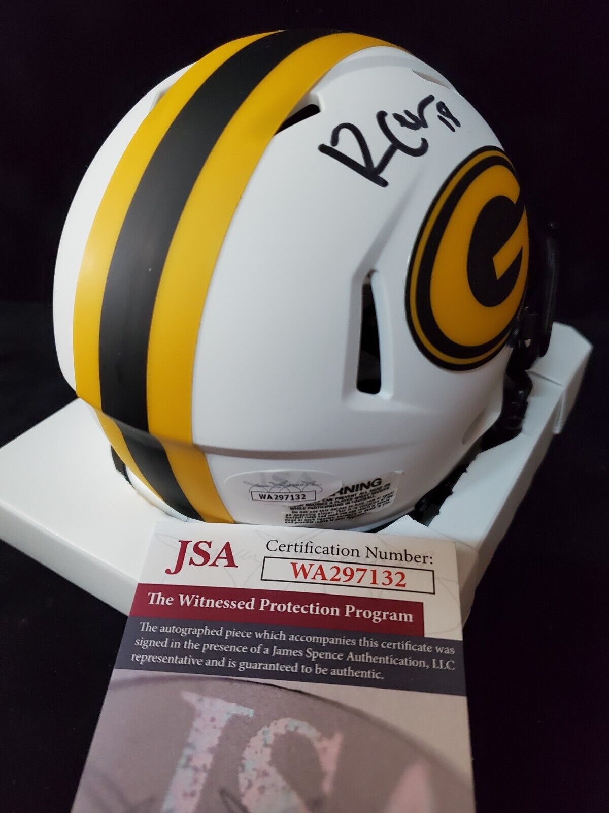 MVP Authentics Green Bay Packers Randall Cobb Autographed Signed Lunar Mini Helmet Jsa Coa 117 sports jersey framing , jersey framing