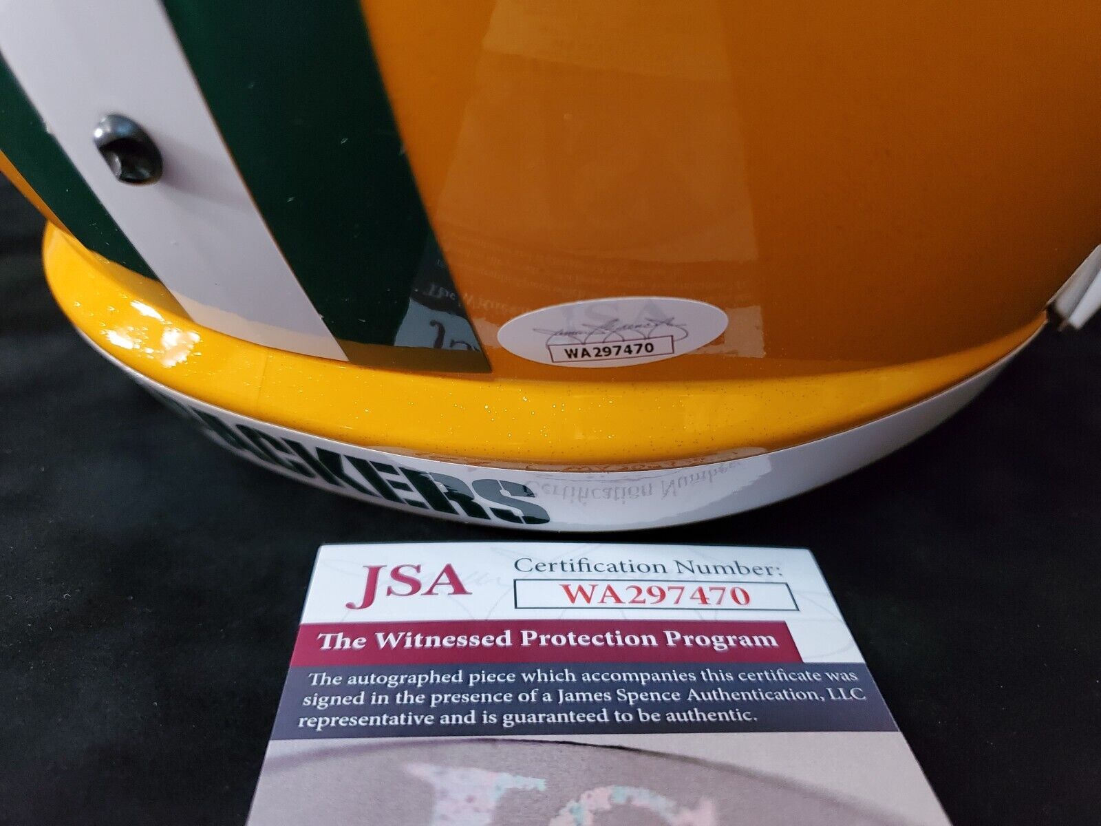 MVP Authentics Green Bay Packers Eric Stokes Signed Insc Full Size Speed Replica Helmet Jsa 247.50 sports jersey framing , jersey framing