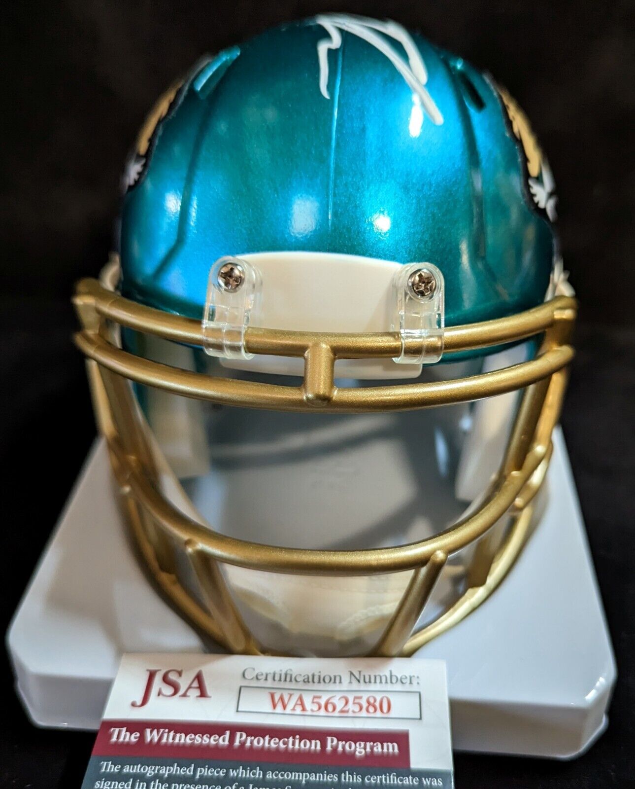 MVP Authentics Jacksonville Jaguars Tyson Campbell Signed Flash Mini Helmet Jsa Coa 117 sports jersey framing , jersey framing