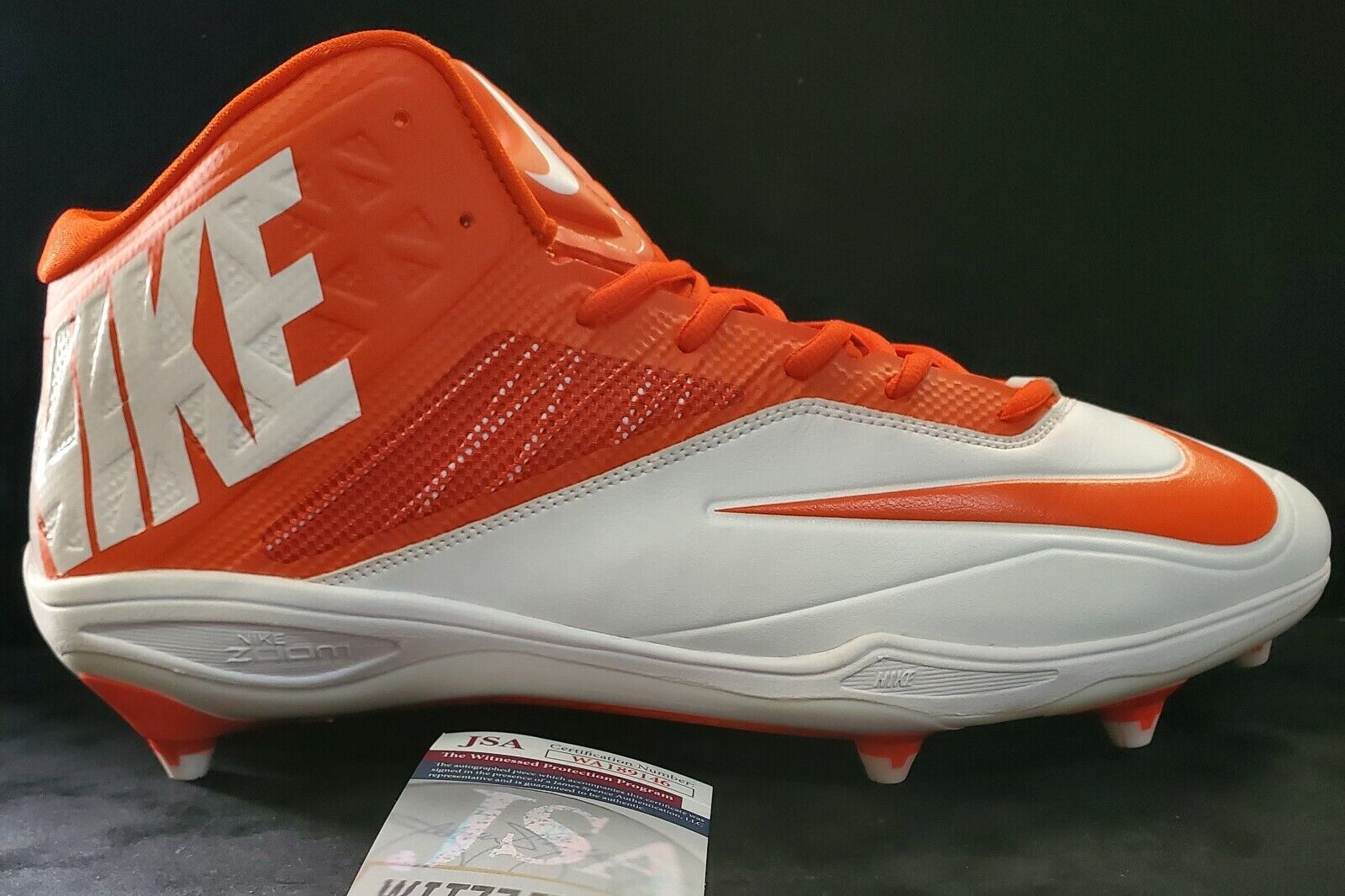 MVP Authentics Miami Hurricanes Jeremy Shockey Autographed Signed Cleat Jsa Coa 121.50 sports jersey framing , jersey framing