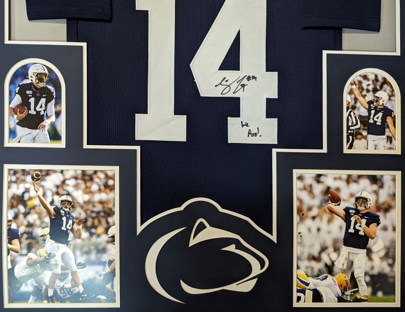 MVP Authentics Framed Penn State Nittany Lions Sean Clifford Signed Inscribed Jersey Jsa Coa 405 sports jersey framing , jersey framing