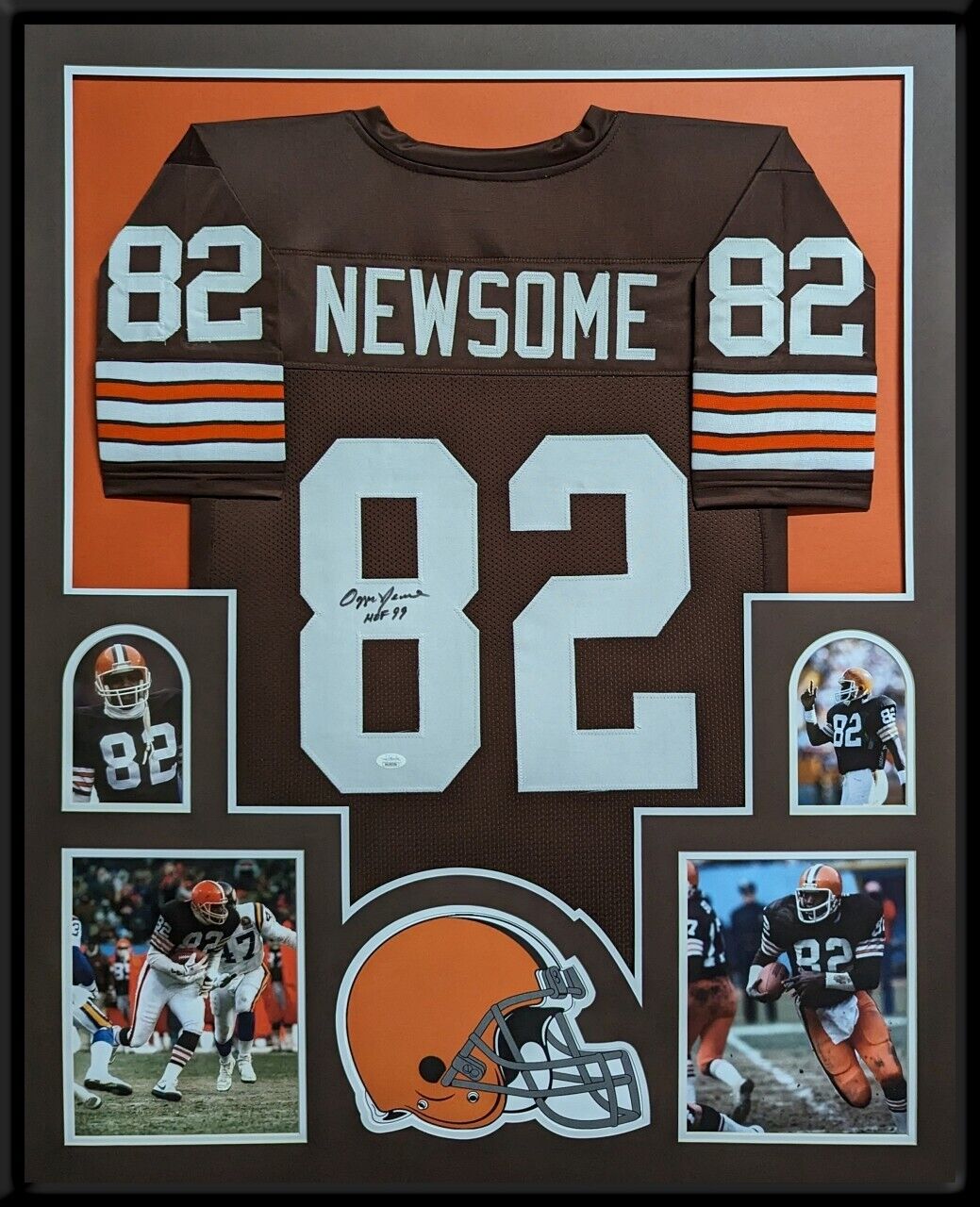 MVP Authentics Framed Cleveland Browns Ozzie Newsome Autographed Inscribed Jersey Jsa Coa 382.50 sports jersey framing , jersey framing