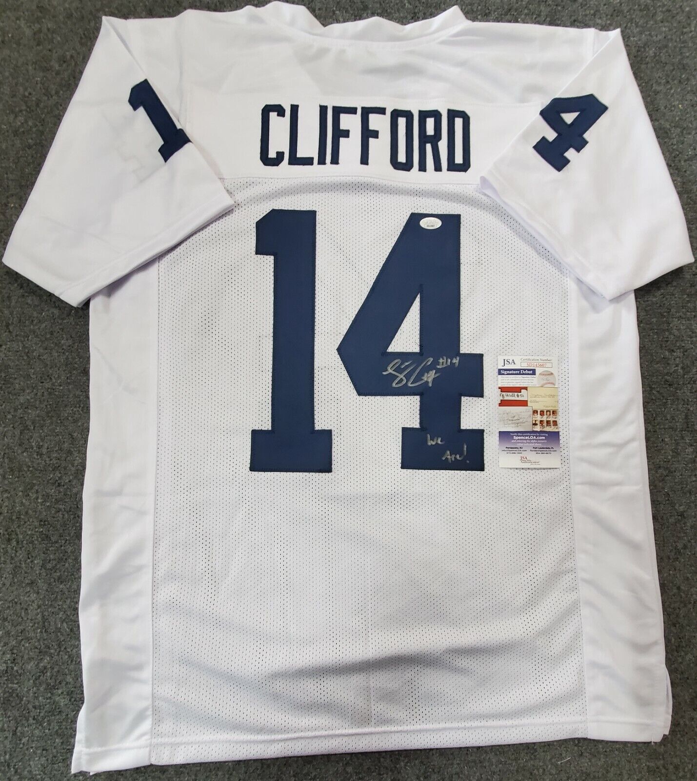 MVP Authentics Penn State Sean Clifford Autographed Signed Inscribed Jersey Jsa Coa 116.10 sports jersey framing , jersey framing