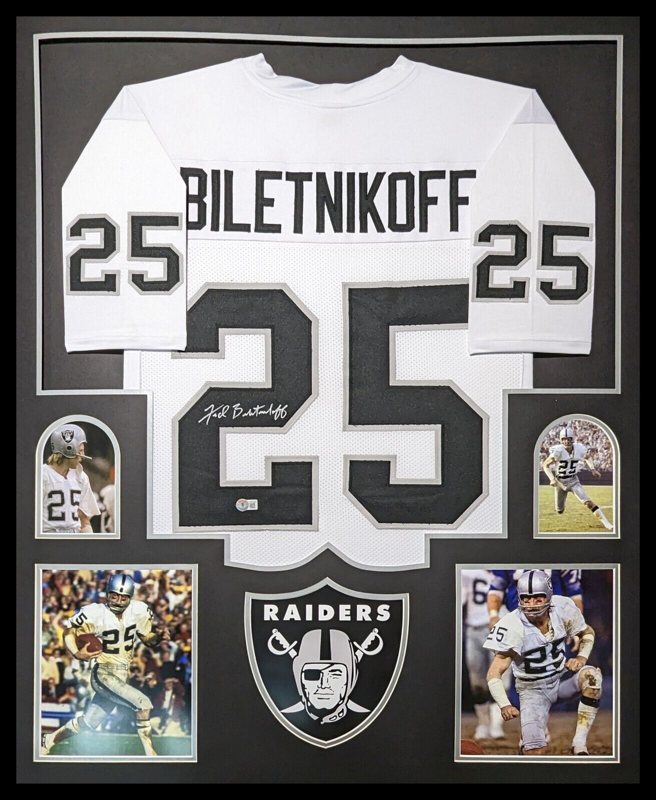 MVP Authentics Framed Oakland Raiders Fred Biletnikoff Autographed Signed Jersey Beckett Holo 450 sports jersey framing , jersey framing