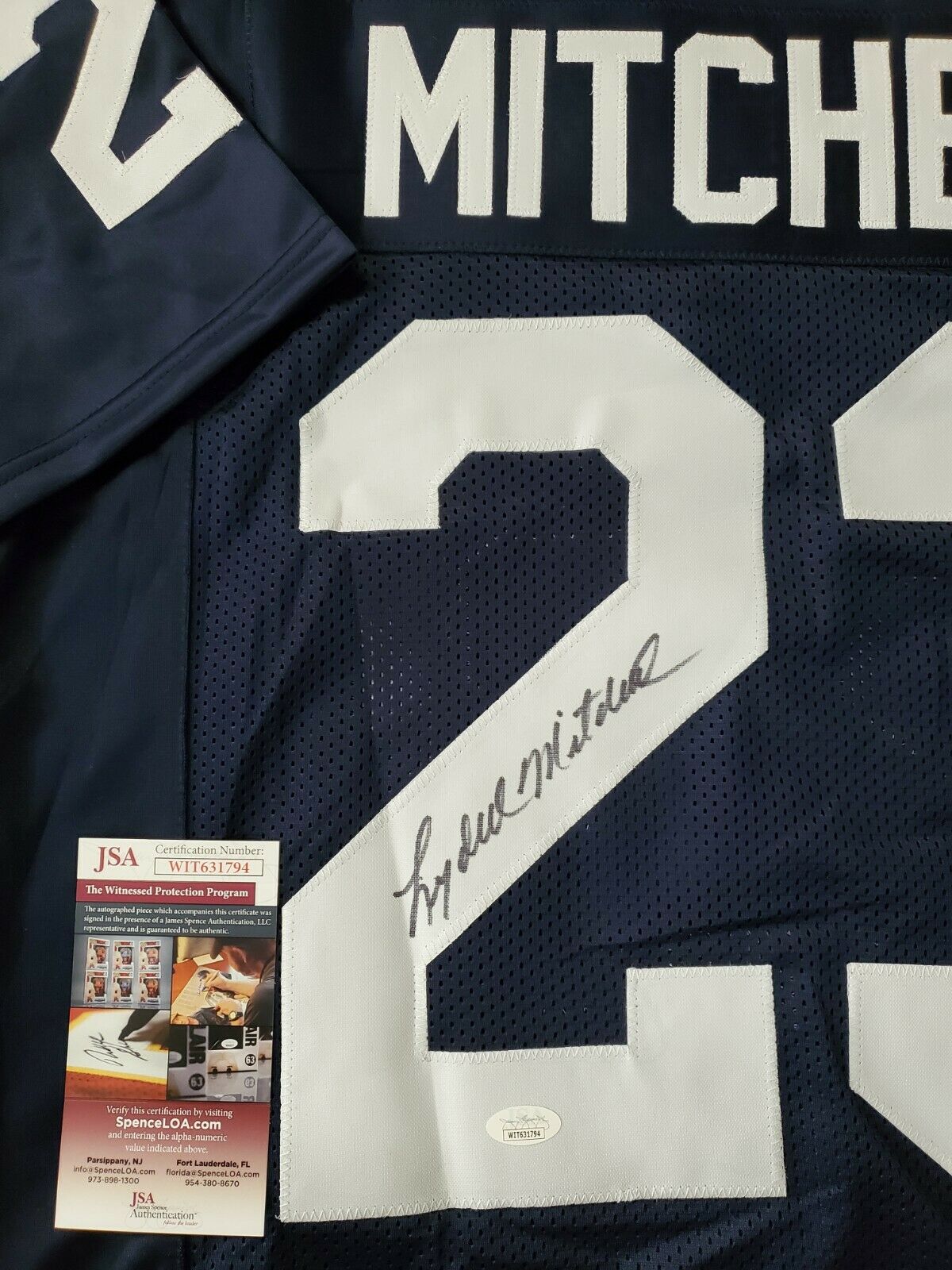 MVP Authentics Penn State Lydell Mitchell Autographed Signed Jersey Jsa Coa 90 sports jersey framing , jersey framing