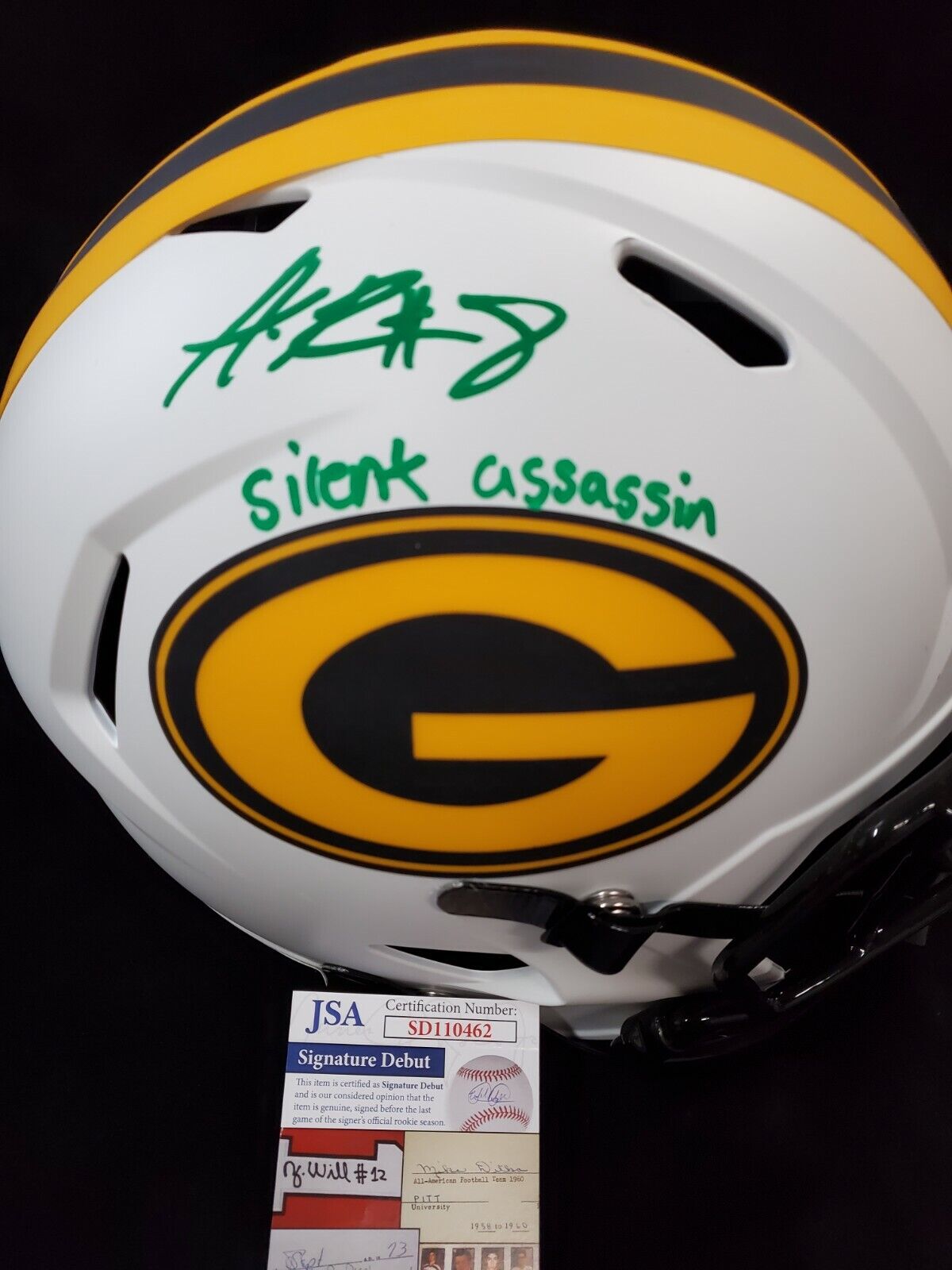 MVP Authentics Green Bay Packers Amari Rodgers Signed Insc Full Size Lunar Rep Helmet Jsa Coa 247.50 sports jersey framing , jersey framing