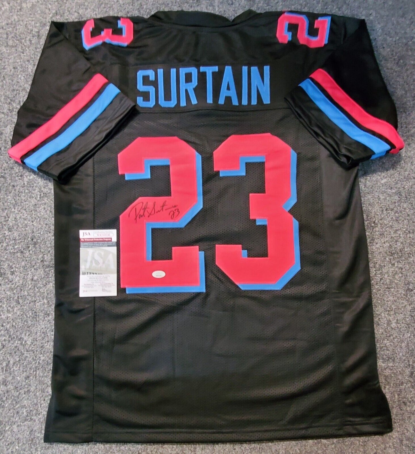 MVP Authentics Miami Dolphins Patrick Surtain Autographed Signed Jersey Jsa  Coa 98.10 sports jersey framing , jersey framing