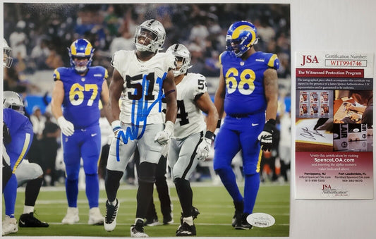 MVP Authentics Las Vegas Raiders Malcolm Koonce Autographed 8X10 Photo Jsa Coa 45 sports jersey framing , jersey framing