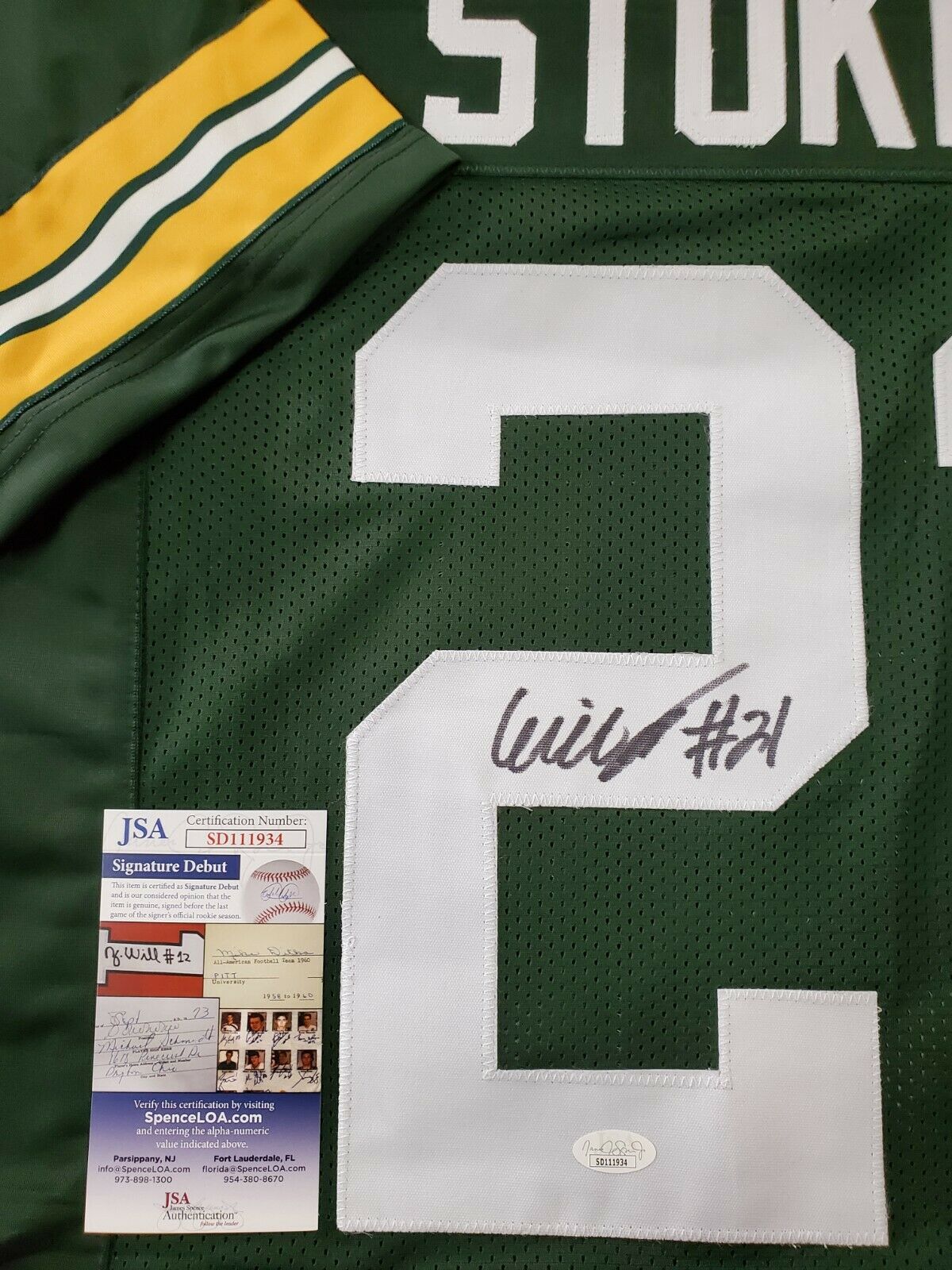 MVP Authentics Green Bay Packers Eric Stokes Autographed Signed Jersey Jsa Coa 117 sports jersey framing , jersey framing