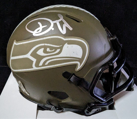 MVP Authentics Seattle Seahawks Devon Witherspoon Signed Salute To Service Mini Helmet Beckett 180 sports jersey framing , jersey framing