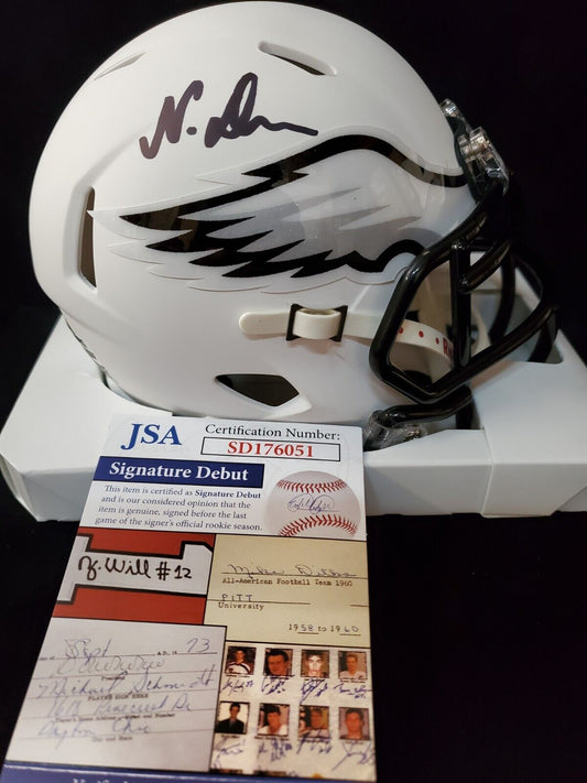 MVP Authentics Philadelphia Eagles Nakobe Dean Autographed Signed Lunar Mini Helmet Jsa Coa 117 sports jersey framing , jersey framing