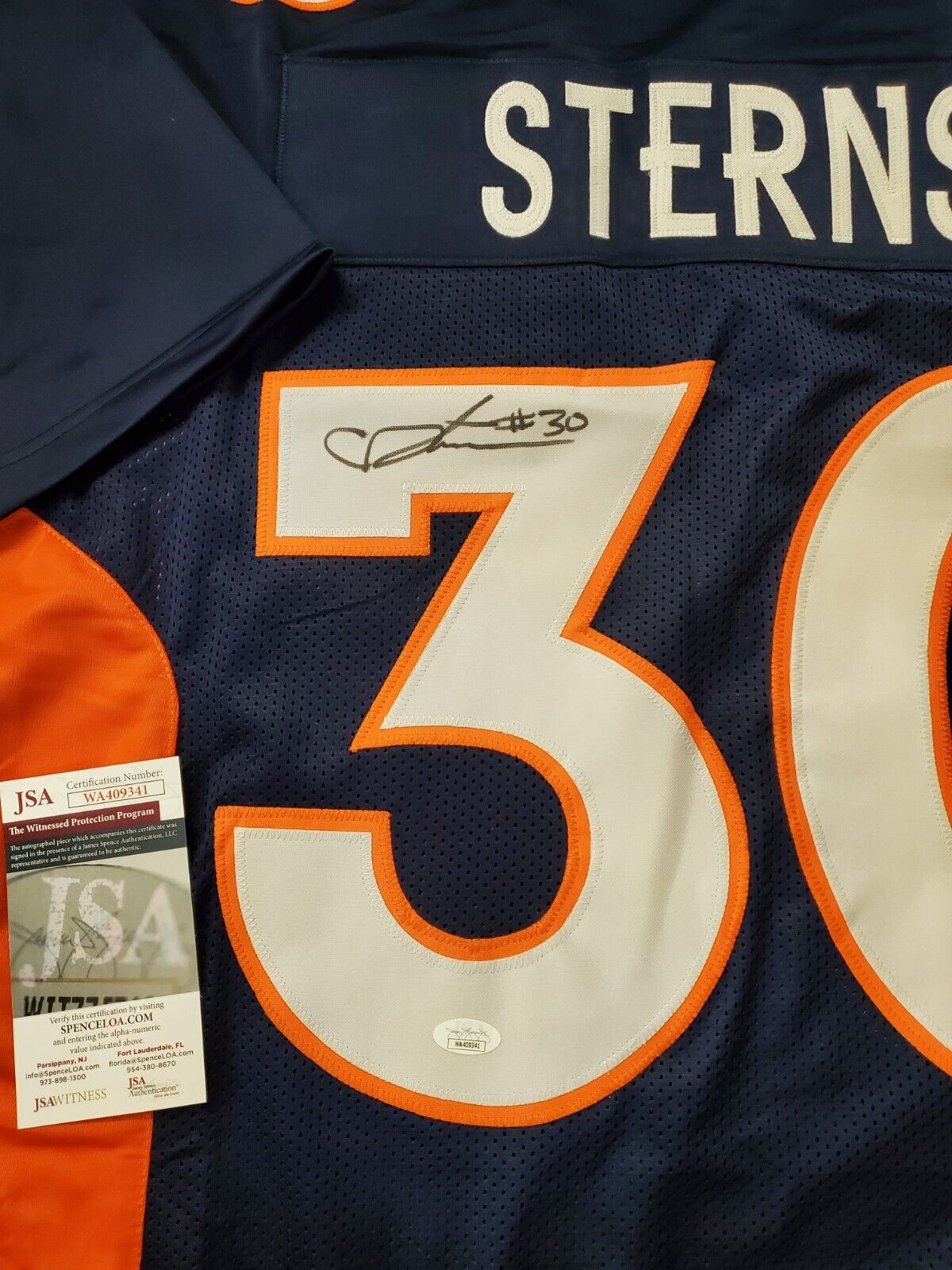 MVP Authentics Denver Broncos Caden Sterns Autographed Signed Jersey Jsa  Coa 90 sports jersey framing , jersey framing