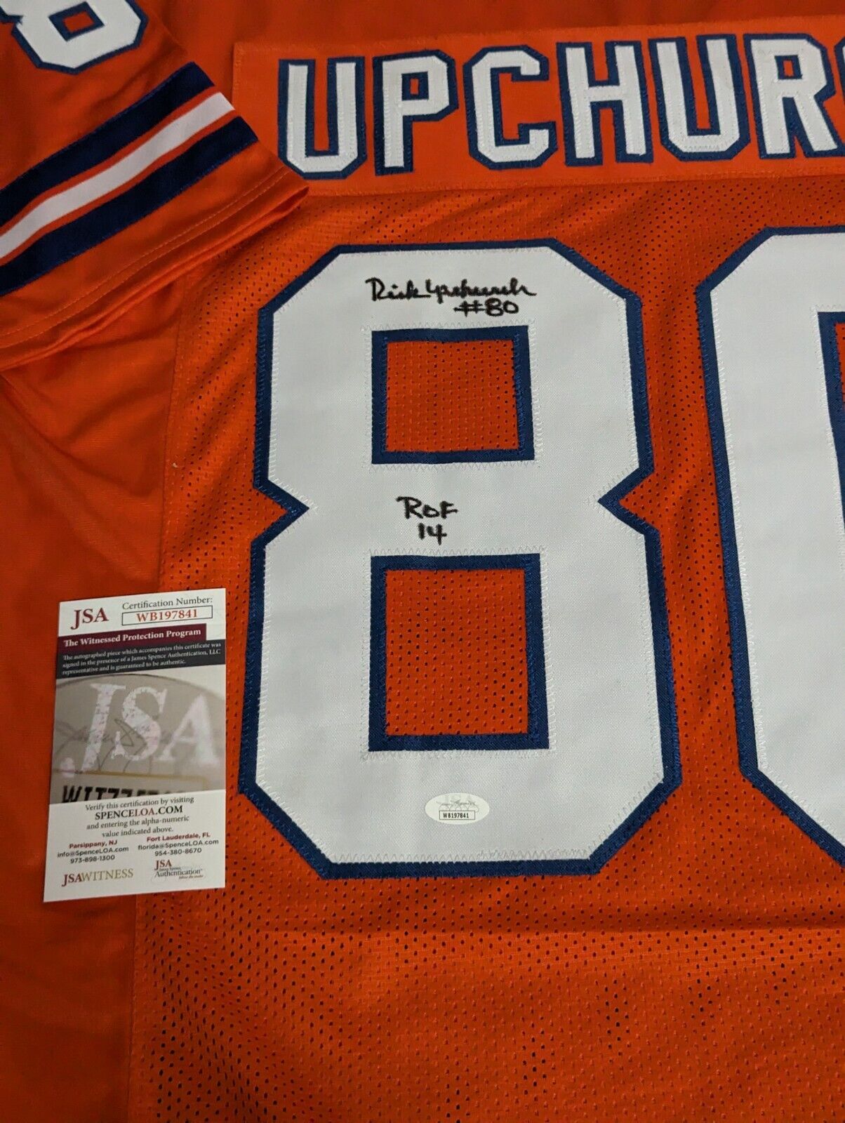 MVP Authentics Denver Broncos Rick Upchurch Autographed Signed Jersey Jsa Coa 90 sports jersey framing , jersey framing