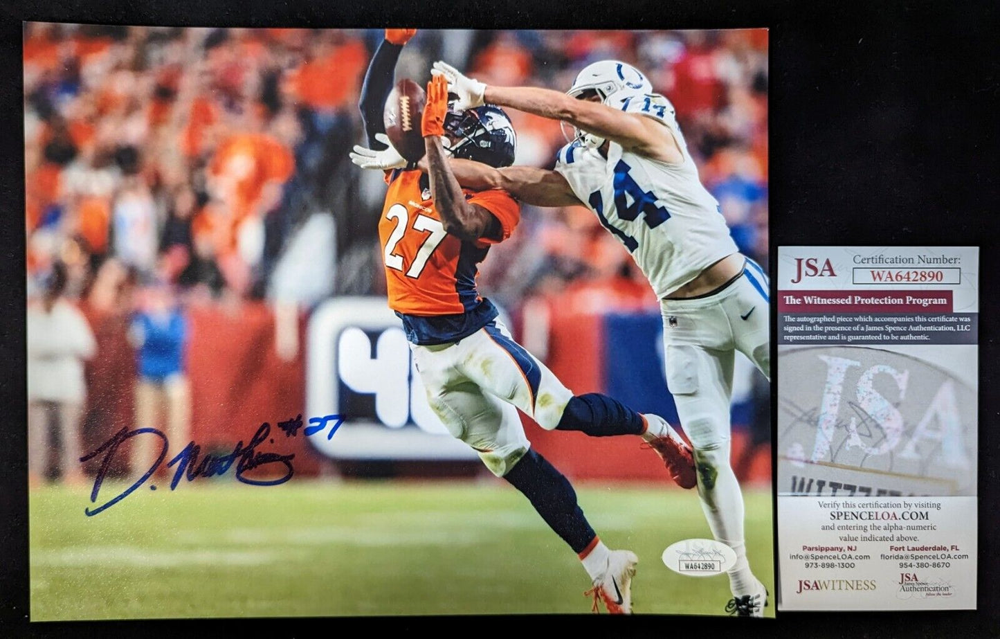 MVP Authentics Denver Broncos Damarri Mathis Autographed Signed 8X10 Photo Jsa Coa 58.50 sports jersey framing , jersey framing