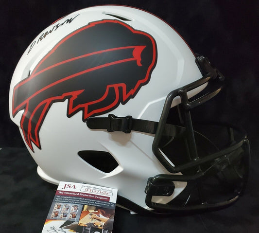 MVP Authentics Buffalo Bills Gregory Rousseau Signed Full Size Lunar Replica Helmet Jsa Coa 315 sports jersey framing , jersey framing