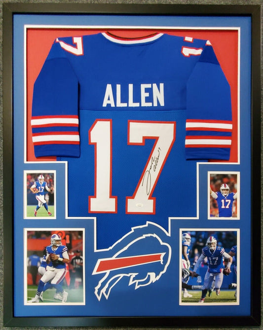 MVP Authentics Framed Buffalo Bills Josh Allen Autographed Signed Jersey Jsa Coa 629.10 sports jersey framing , jersey framing