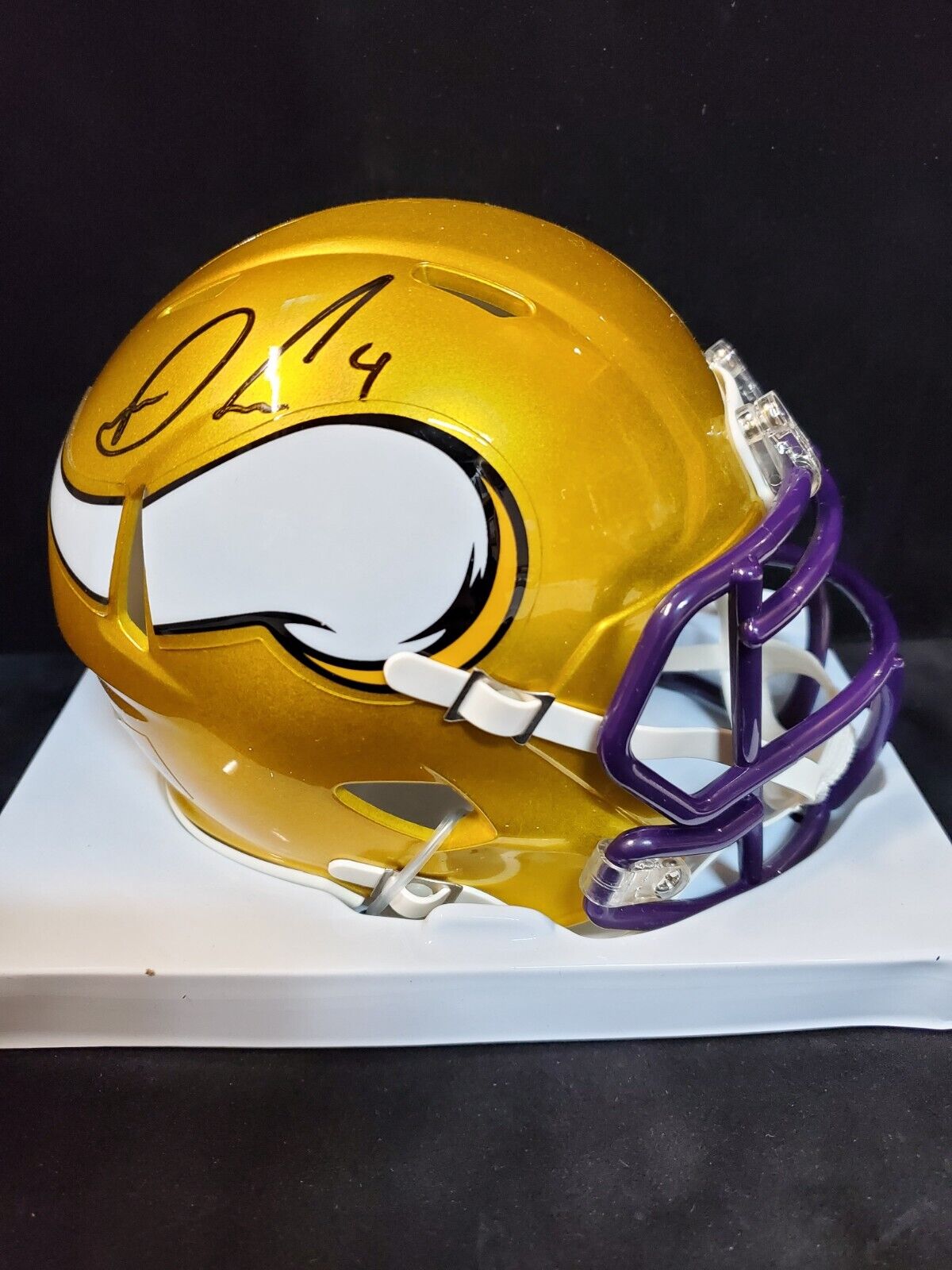 MVP Authentics Minnesota Vikings Dalvin Cook Autographed Signed Flash Mini Helmet Beckett Holo 175.50 sports jersey framing , jersey framing