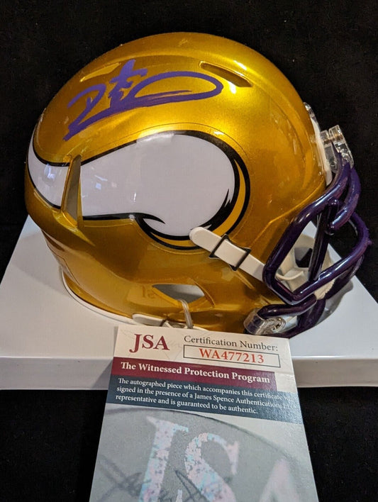 MVP Authentics Minnesota Vikings Daunte Culpepper Autographed Signed Flash Mini Helmet Jsa Coa 135 sports jersey framing , jersey framing