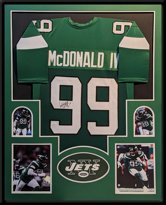 MVP Authentics Framed New York Jets Will Mcdonald Iv Autographed Signed Jersey Jsa Coa 472.50 sports jersey framing , jersey framing