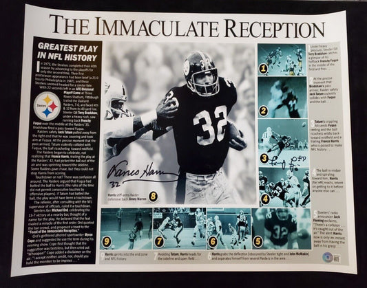 MVP Authentics Pittsburgh Steelers Franco Harris Frenchy Fuqua Autographed 16X20 Photo Jsa Coa 900 sports jersey framing , jersey framing