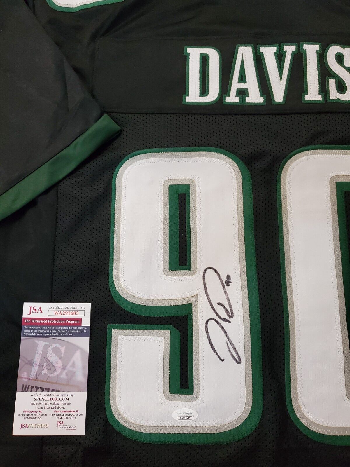 MVP Authentics Philadelphia Eagles Jordan Davis Autographed Signed Jersey Jsa Coa 144 sports jersey framing , jersey framing