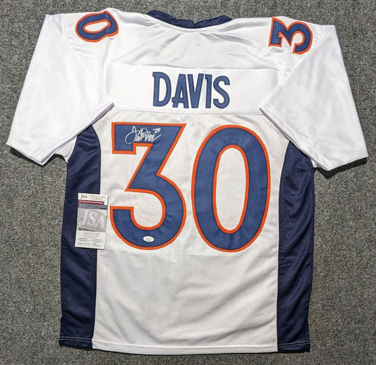 MVP Authentics Denver Broncos Terrell Davis Autographed Signed Jersey Jsa  Coa 180 sports jersey framing , jersey framing