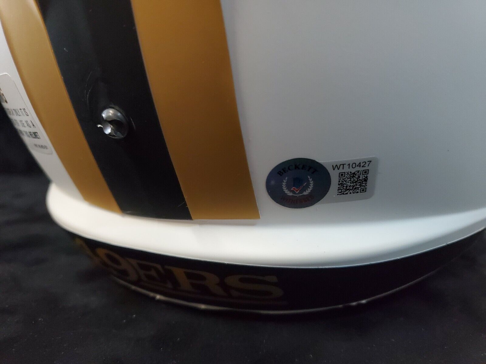 MVP Authentics S.F. 49Ers Elijah Mitchell Signed Full Size Lunar Replica Helmet Beckett Holo 225 sports jersey framing , jersey framing
