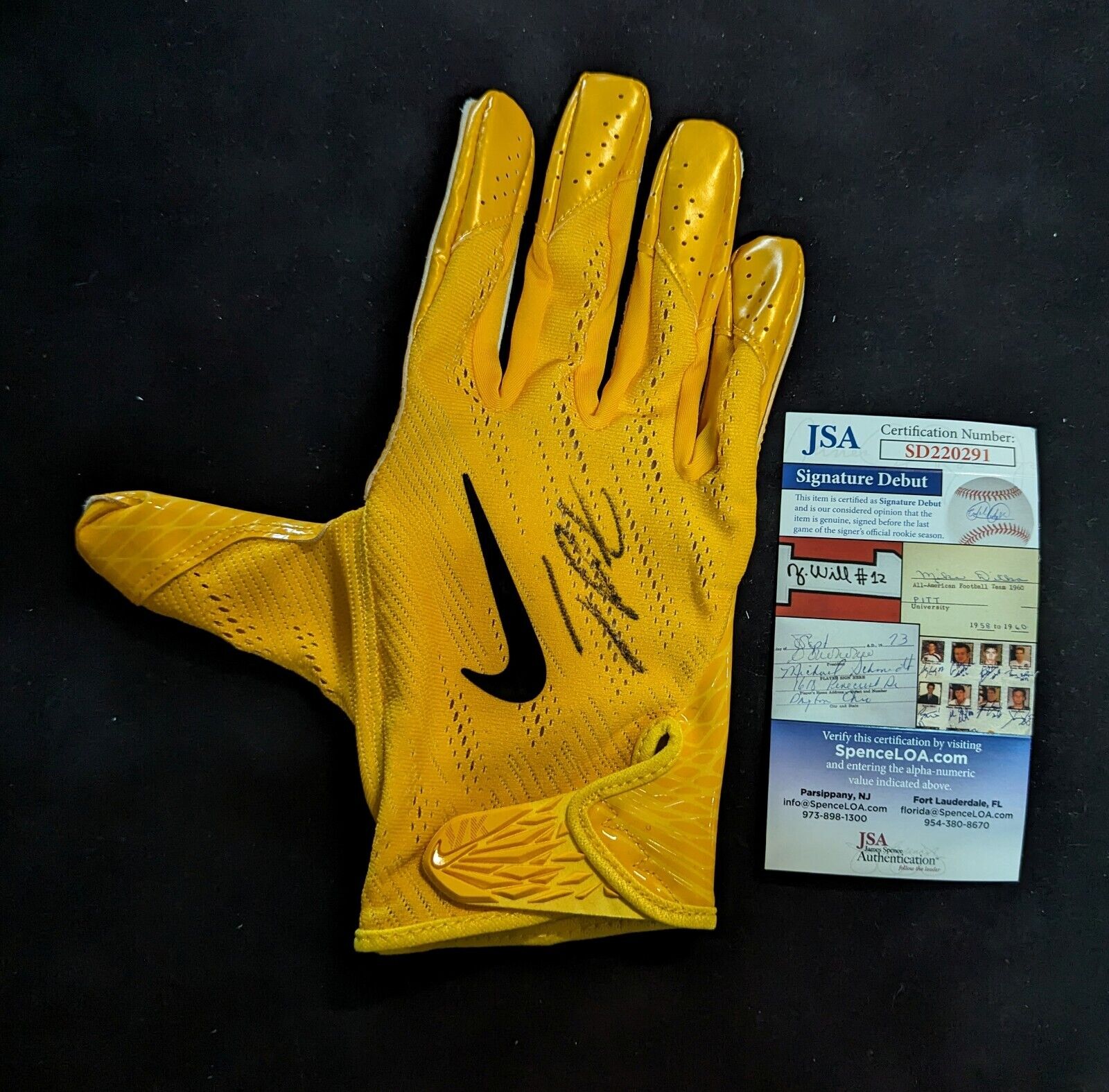 MVP Authentics Pittsburgh Steelers Joey Porter Jr Signed Glove Jsa Coa 112.50 sports jersey framing , jersey framing