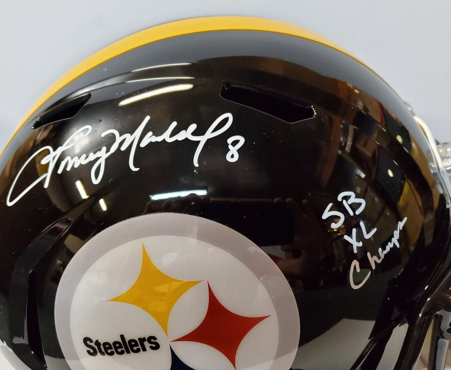 MVP Authentics Pittsburgh Steelers Tommy Maddox Autographed Full Size Speed Rep Helmet Jsa Coa 247.50 sports jersey framing , jersey framing