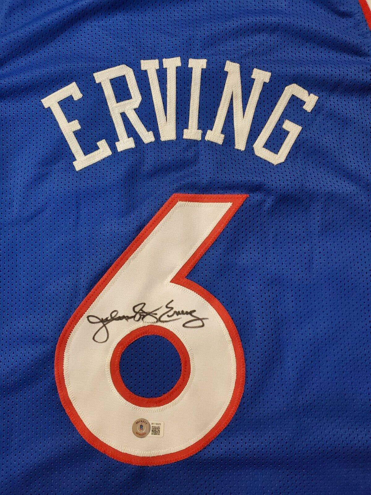 MVP Authentics Philadelphia 76Ers Julius "Dr. J" Erving Autographed Signed Jersey Beckett Holo 252 sports jersey framing , jersey framing