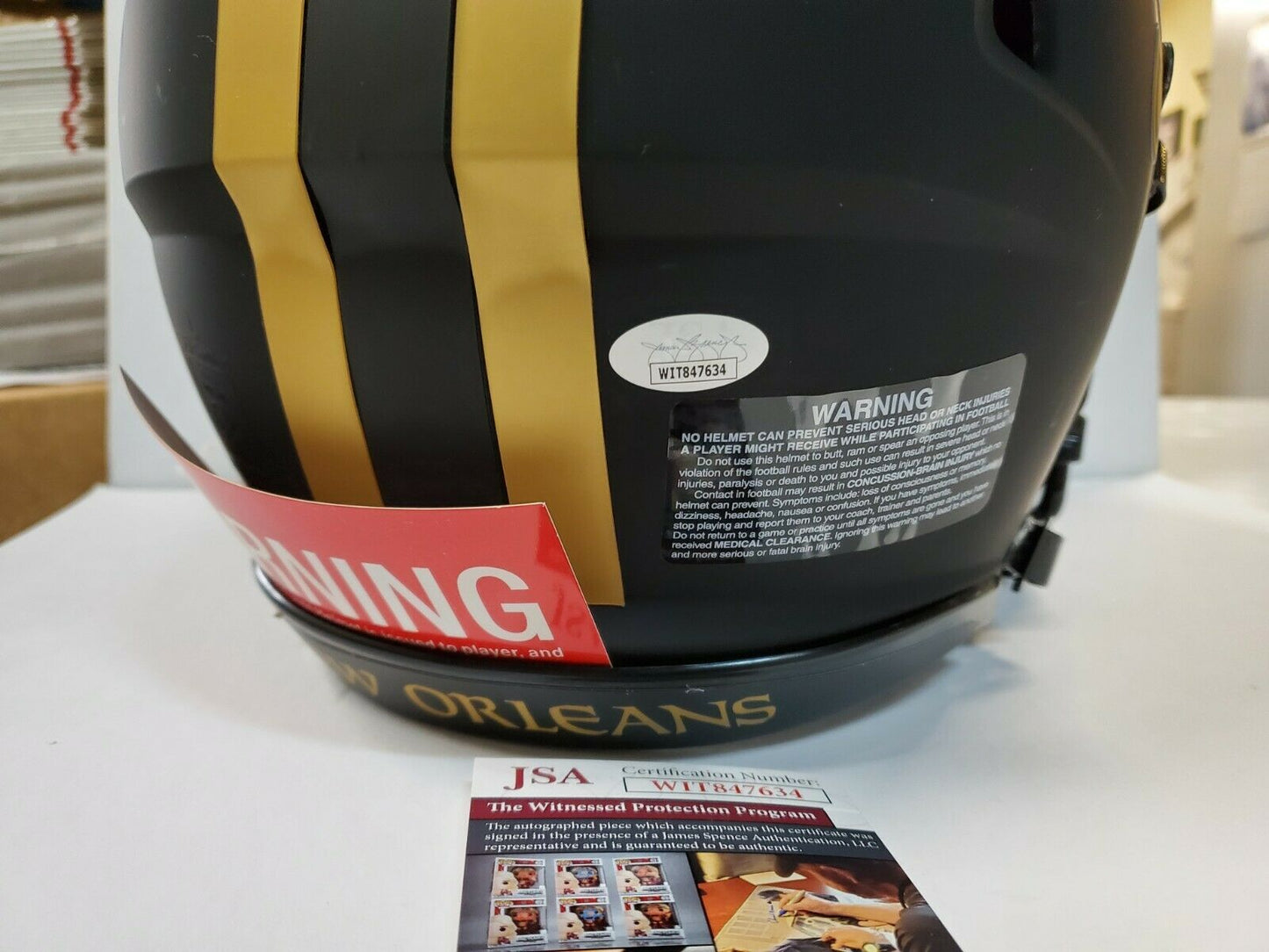 MVP Authentics New Orleans Saints Marques Colston Auto Inscribe F/S Eclipse Auth Helmet Jsa Coa 404.10 sports jersey framing , jersey framing