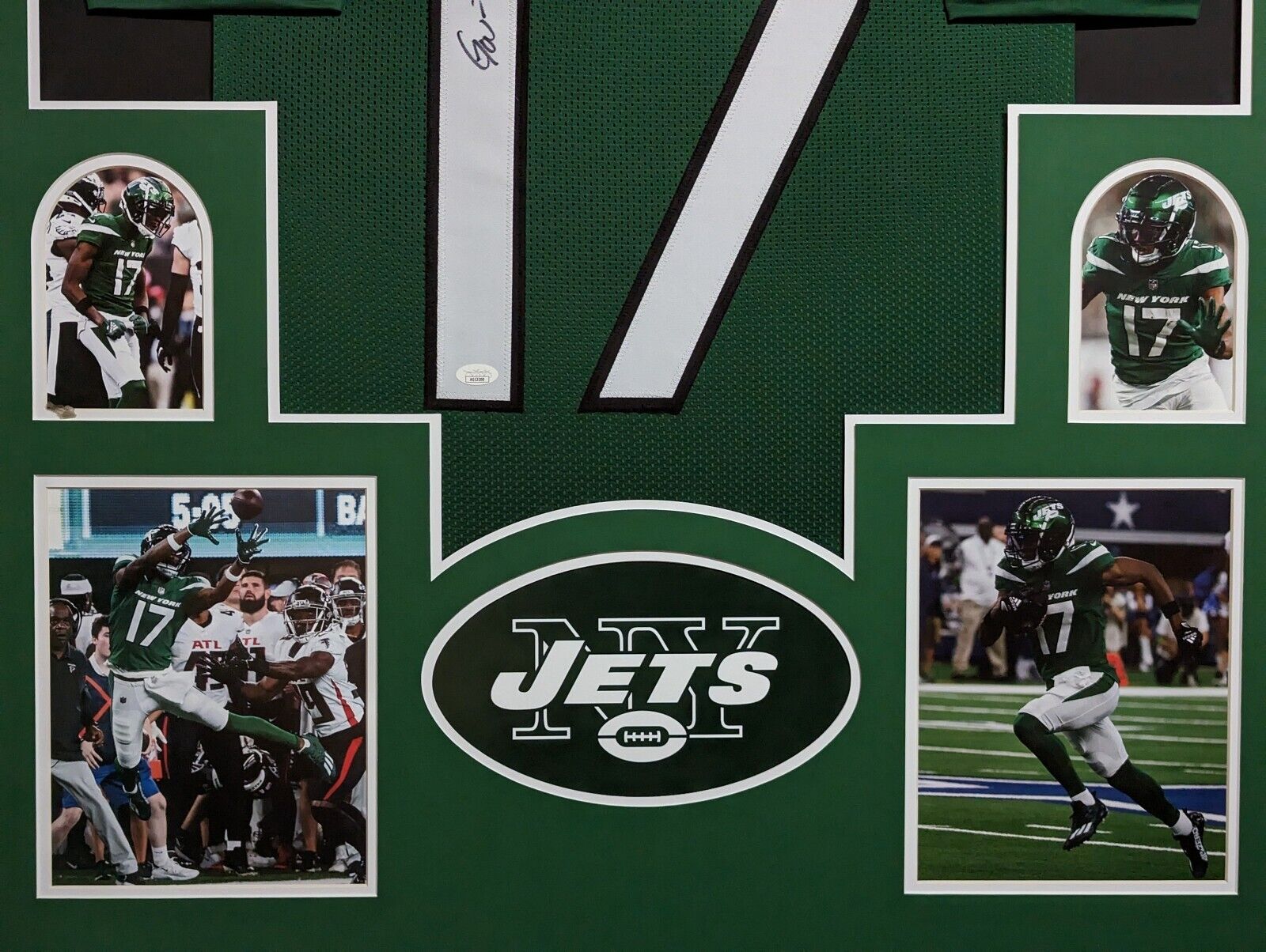 MVP Authentics Framed New York Jets Garrett Wilson Autographed Signed Jersey Jsa Coa 450 sports jersey framing , jersey framing