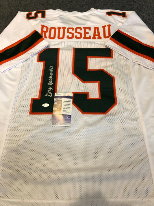 MVP Authentics Miami Hurricanes Greg Rousseau Autographed Signed Jersey Jsa  Coa 134.10 sports jersey framing , jersey framing