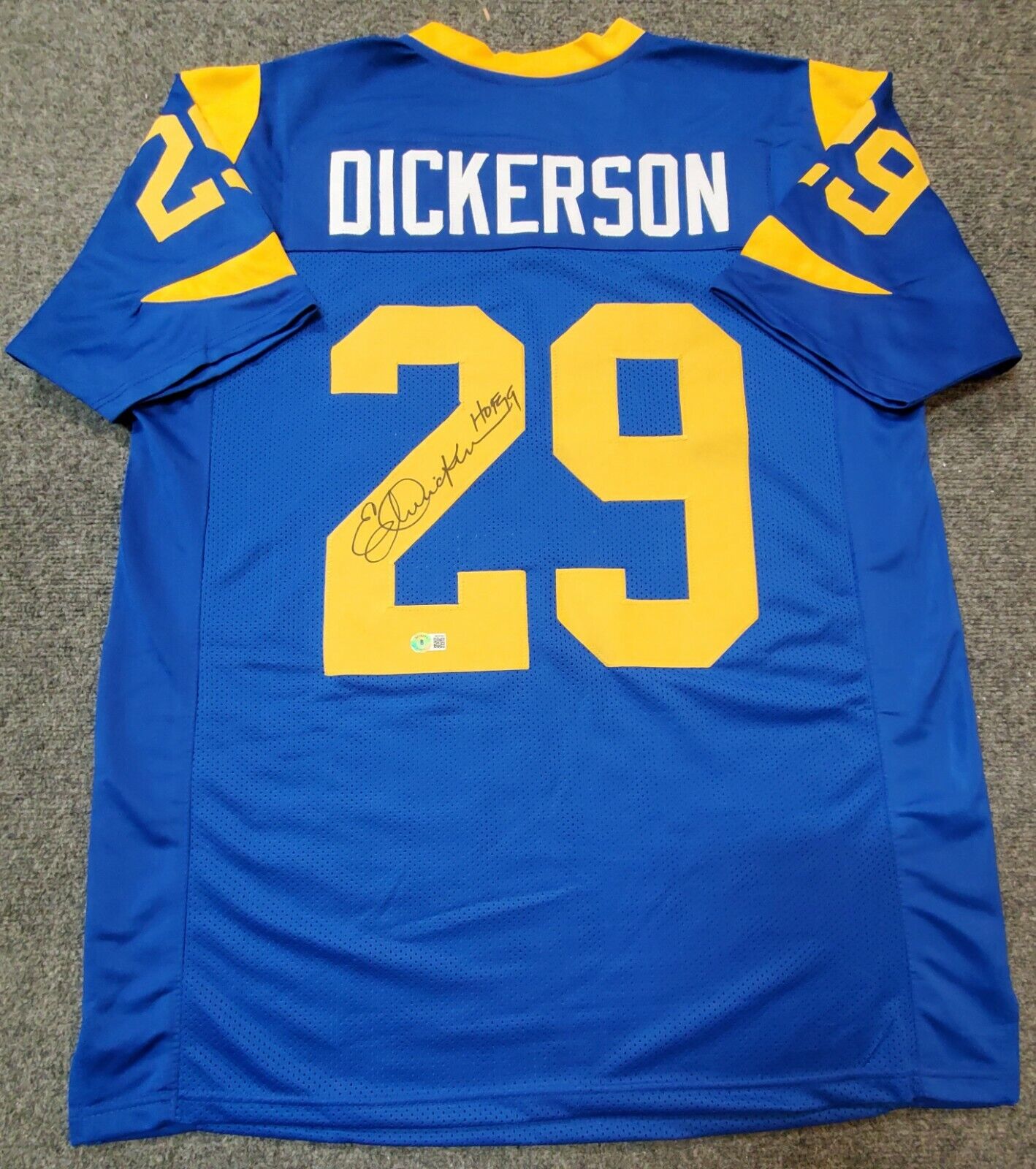 MVP Authentics La Rams Eric Dickerson Autographed Signed Jersey Beckett Holo 179.10 sports jersey framing , jersey framing