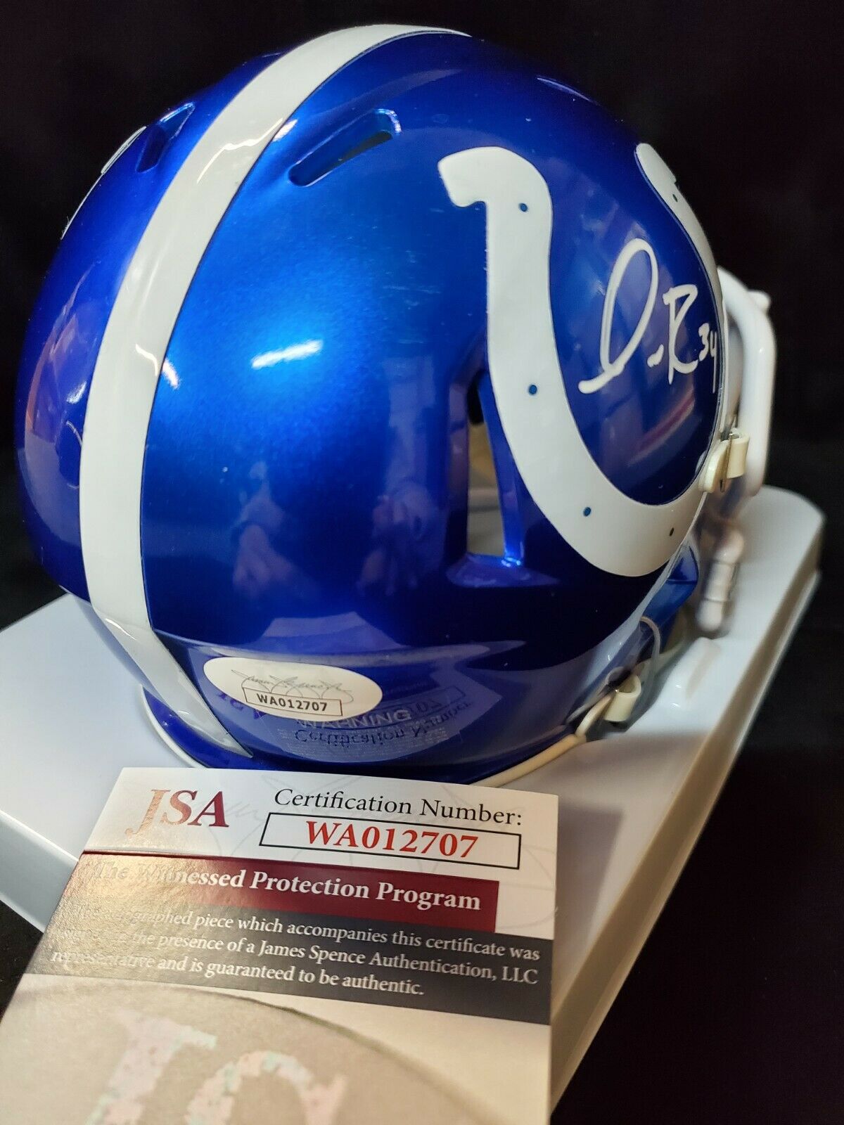 MVP Authentics Indianapolis Colts Isaiah Rodgers Autographed Signed Flash Mini Helmet Jsa Coa 99 sports jersey framing , jersey framing