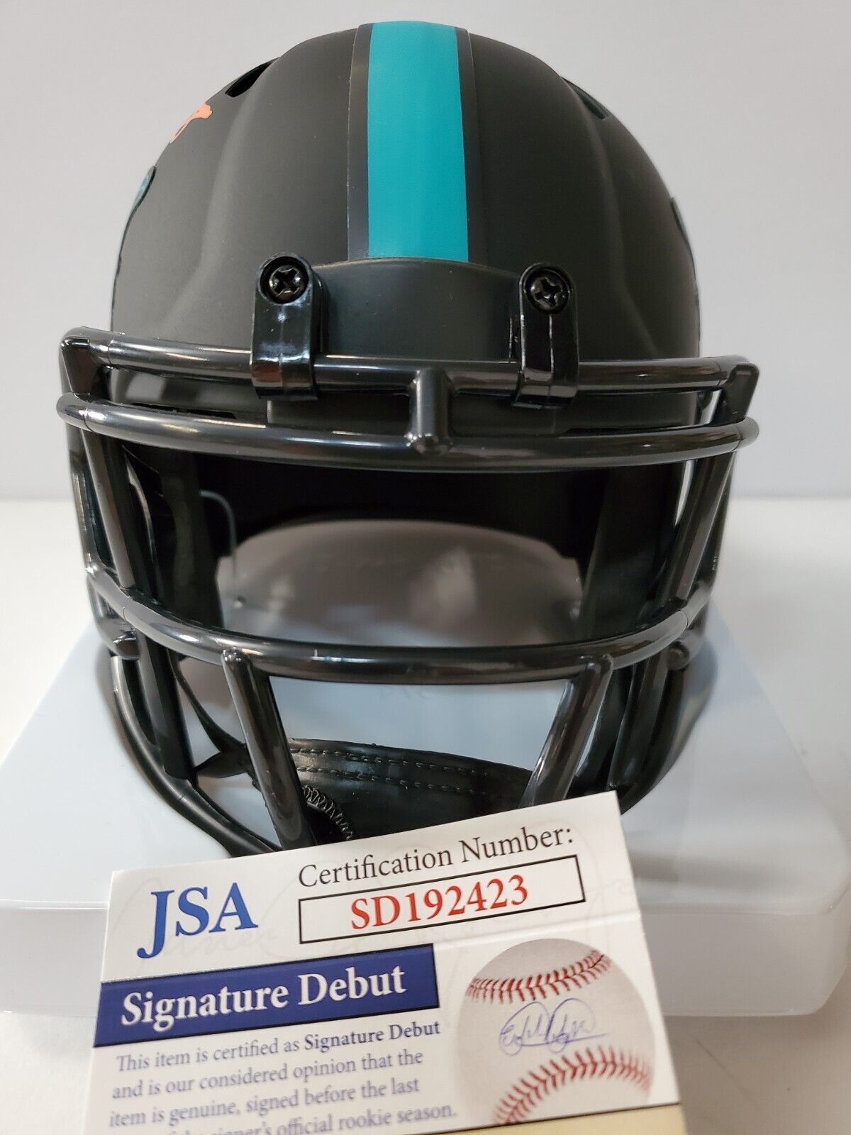 Miami Dolphins Jevon Holland Autographed Signed Miami Nights Mini Helmet  Jsa Coa