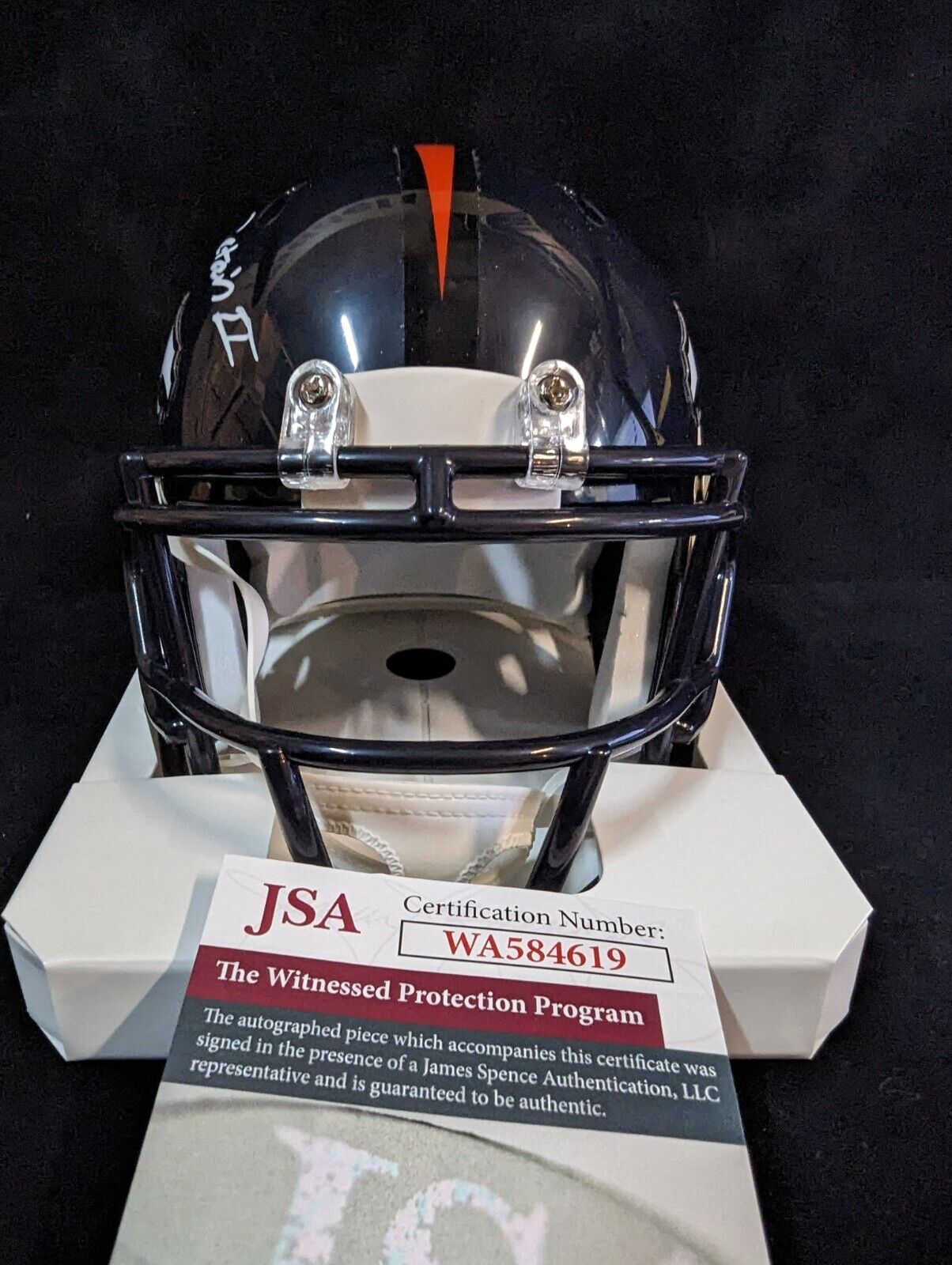MVP Authentics Denver Broncos Pat Surtain Ii Autographed Signed Speed Mini Helmet Jsa Coa 134.10 sports jersey framing , jersey framing