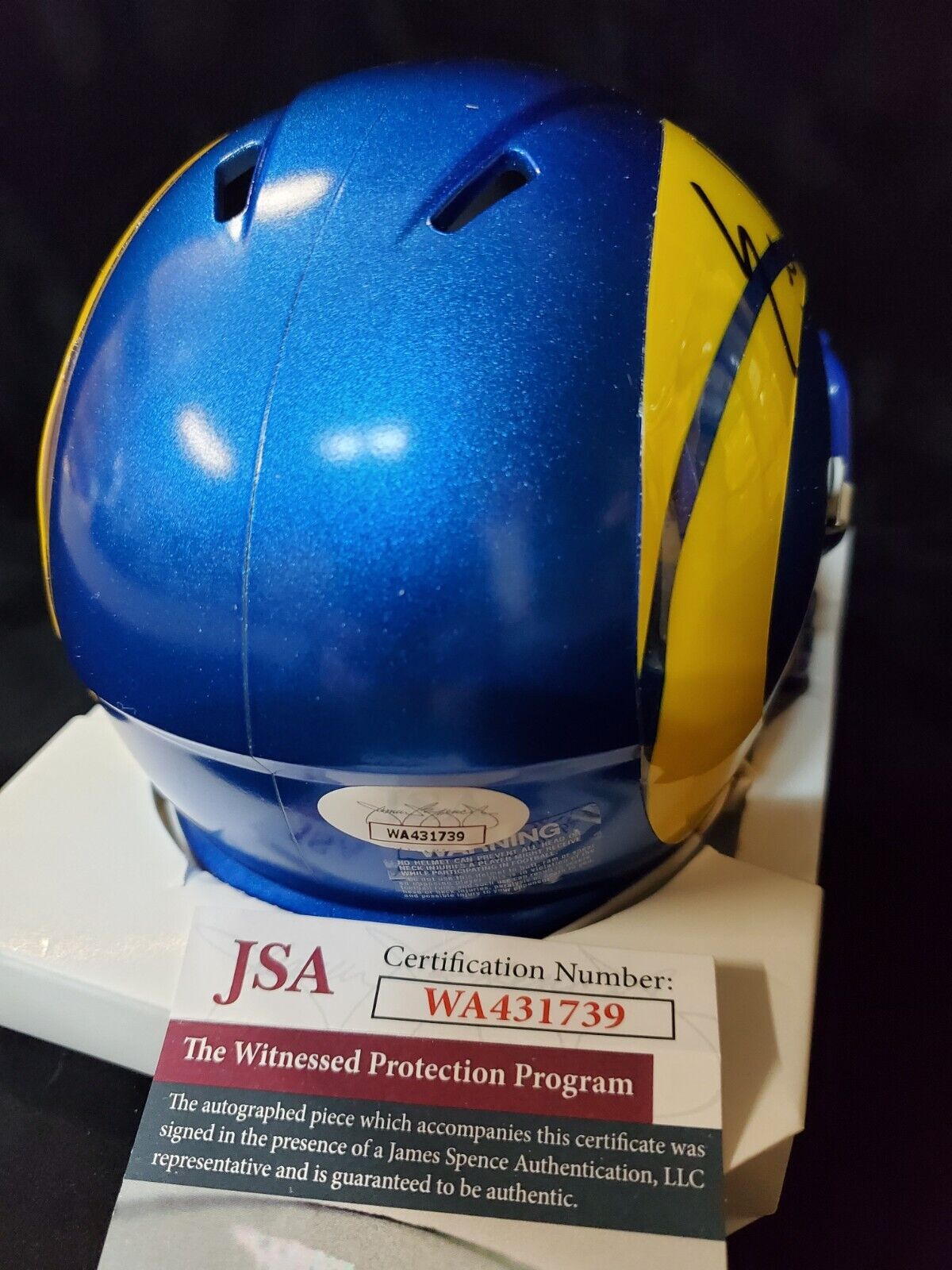 MVP Authentics Los Angeles Rams Eric Weddle Signed Speed Mini Helmet Jsa Coa 126 sports jersey framing , jersey framing