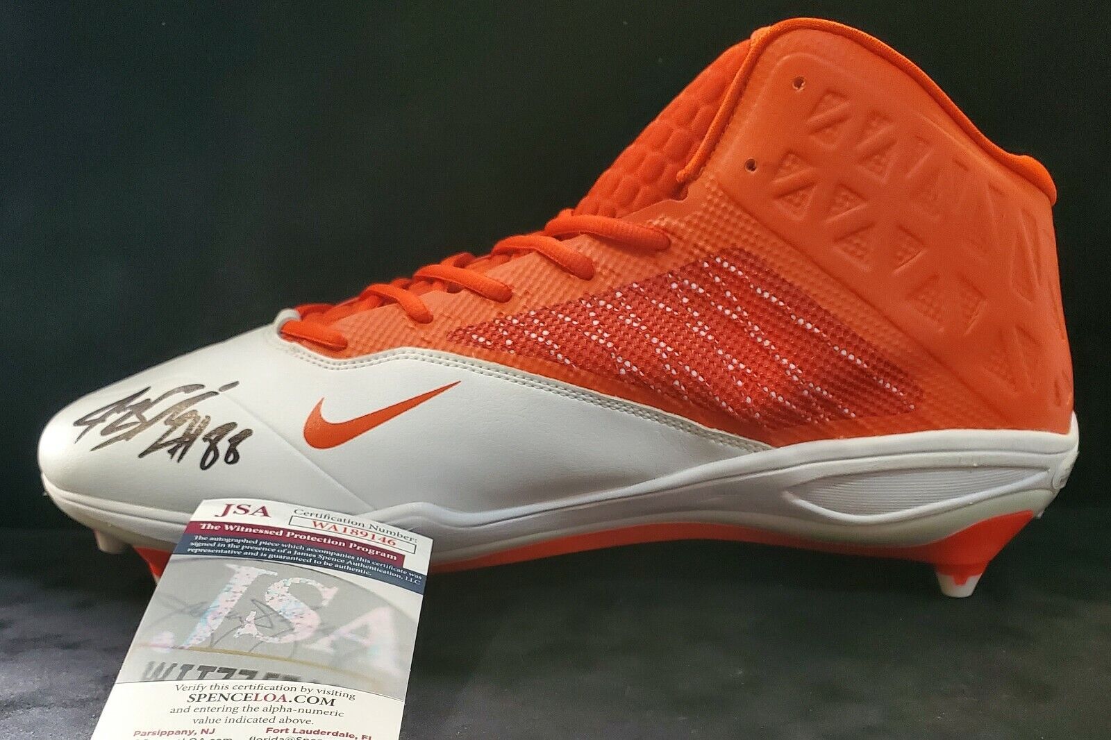 MVP Authentics Miami Hurricanes Jeremy Shockey Autographed Signed Cleat Jsa Coa 121.50 sports jersey framing , jersey framing