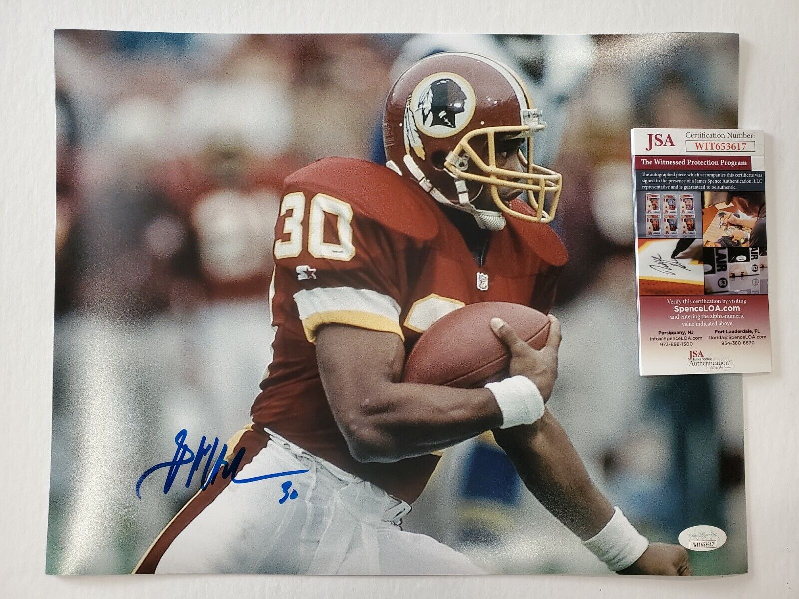 MVP Authentics Washington Football Team Brian Mitchell Autographed 11X14 Photo Jsa Coa 71.10 sports jersey framing , jersey framing